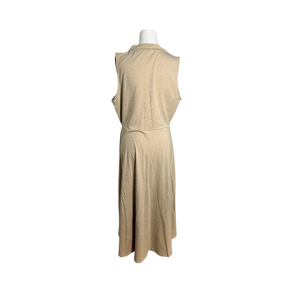 Pact Woman’s XL Organic Cotton Sleeveless High Neck Tan Maxi Dress - Picture 2 of 4